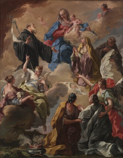 Szentek, akik egy jámbor nőt mutatnak be a Szűznek és a Gyermeknek, 1720-as évek. alkotó: Giovanni Battista Pittoni