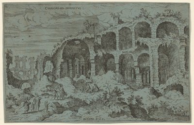 Colossaei. Ro. Tájékoztató. 3 (a római Colosseum harmadik képe) alkotó: Giovanni Battista Pittoni, after Hieronymus Cock