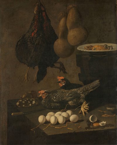 Csendélet csirkével és tojással alkotó: Giovanni Battista Recco