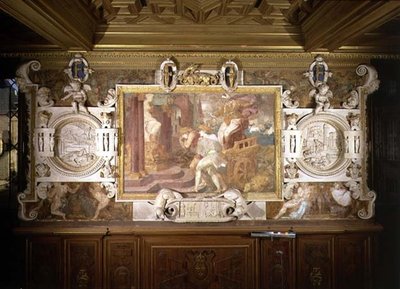 Kleobisz és Biton, az I. Ferenc Képtár dekorációs sémájának részlete alkotó: Giovanni Battista Rosso Fiorentino