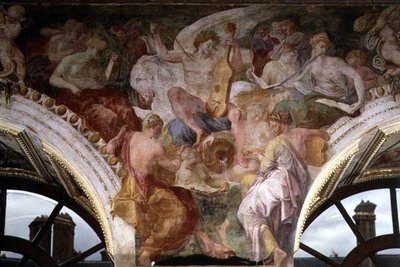 Parnasszus, részlet az I. Ferenc Galéria díszítéséből alkotó: Giovanni Battista Rosso Fiorentino