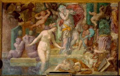 Fontainebleau iskola: Vénusz a szökőkútnál. Giovanni Battista festménye, Jacopo Rosso (1494-1541) alkotó: Giovanni Battista Rosso Fiorentino