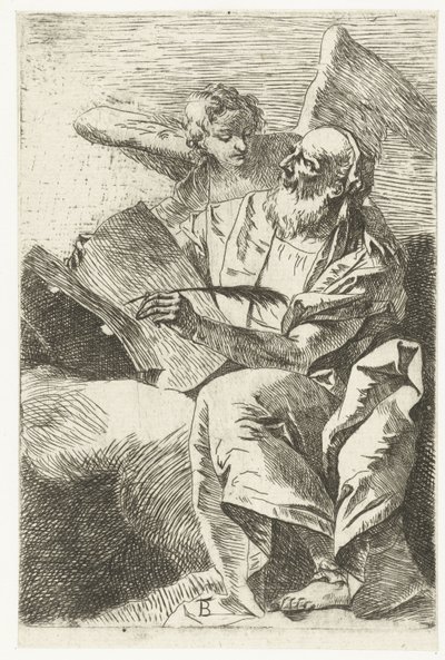 Máté evangélista angyallal Négy evangélista (sorozat címe) alkotó: Giovanni Battista Tiepolo (attributed to)