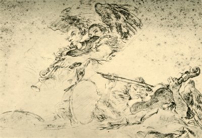 Hangszereken játszó angyalok, c1755, 1928 alkotó: Giovanni Battista Tiepolo