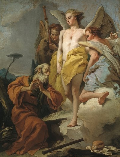A három angyal látogatása Ábrahámnál. 1770 körül alkotó: Giovanni Battista Tiepolo