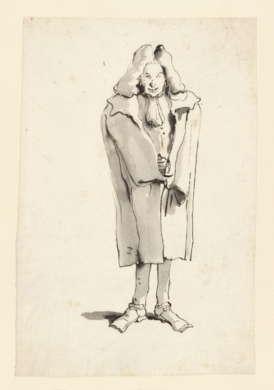 Karikatúra egy kabátot viselő férfiról alkotó: Giovanni Battista Tiepolo