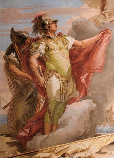 Részlet Aeneasról, a Vénusz búcsújából Aeneastól, az Aeneis szobájából a Palazzinában, 1757 alkotó: Giovanni Battista Tiepolo