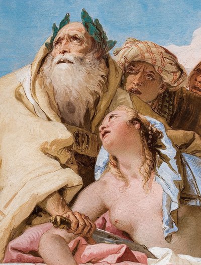 Calchas és Iphigenia részlete Iphigenia feláldozásából, a Palazzina bejárati csarnokából, 1757 alkotó: Giovanni Battista Tiepolo