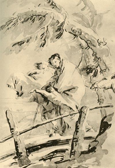 Repülés Egyiptomba, 1752 előtt, 1928 alkotó: Giovanni Battista Tiepolo