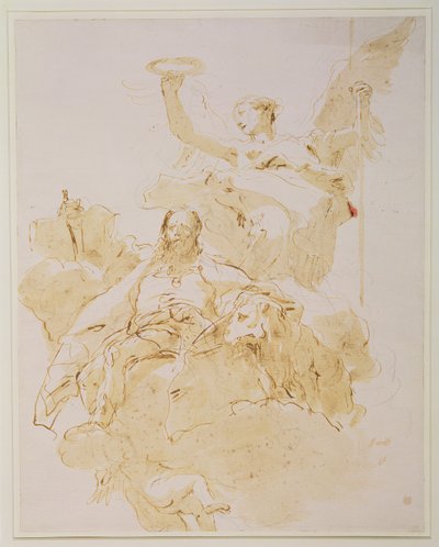 A Porto család dicsőítése, 1755-1760 körül (toll, barna tinta és mosás, fekete kréta) alkotó: Giovanni Battista Tiepolo