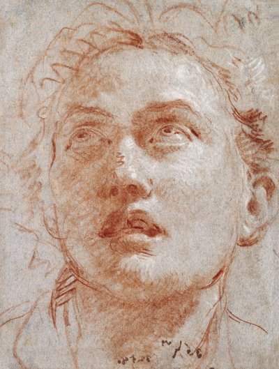 Egy ember feje felnéz, alkotó: Giovanni Battista Tiepolo