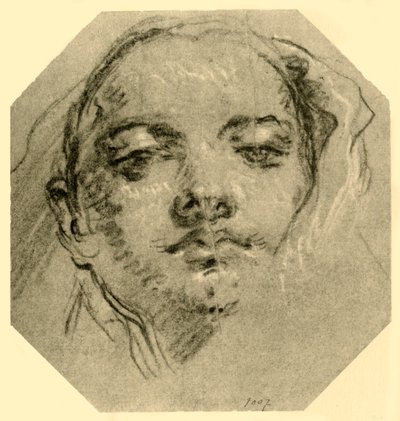 Egy nő feje, c1739-c1744, 1928 alkotó: Giovanni Battista Tiepolo