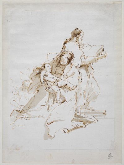 Szent Család Reading Szent Józseffel, 1757 körül alkotó: Giovanni Battista Tiepolo