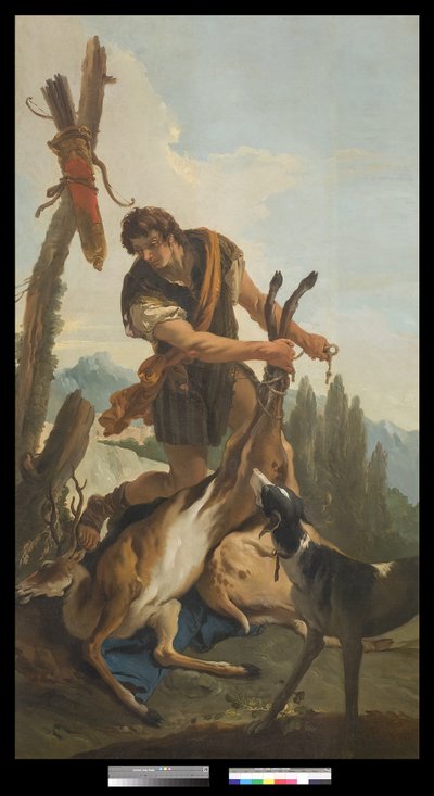 Vadász szarvassal, 1718 alkotó: Giovanni Battista Tiepolo