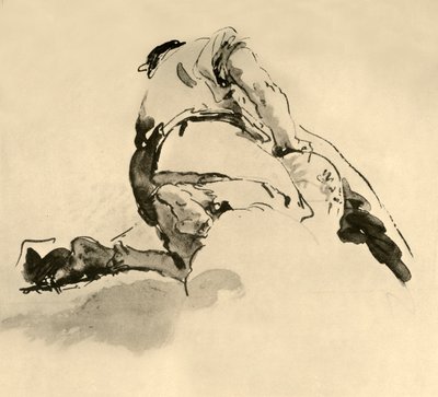 Térdelő alak hátulról nézve, 18. század közepe, 1928 alkotó: Giovanni Battista Tiepolo