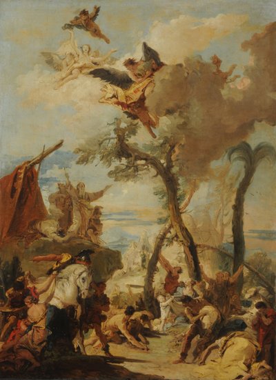 A héberek mannát gyűjtenek a vadonban (vázlat) alkotó: Giovanni Battista Tiepolo