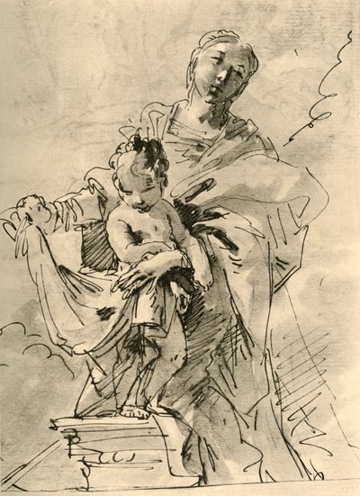 Madonna és gyermeke, 18. század közepe, 1928 alkotó: Giovanni Battista Tiepolo