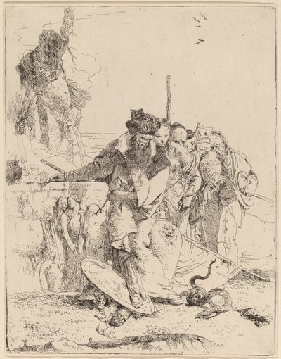 Bűvész és mások egy kígyóval kapcsolatban alkotó: Giovanni Battista Tiepolo