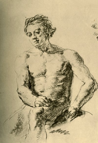 Akt ülő, 18. század közepe, 1928 alkotó: Giovanni Battista Tiepolo