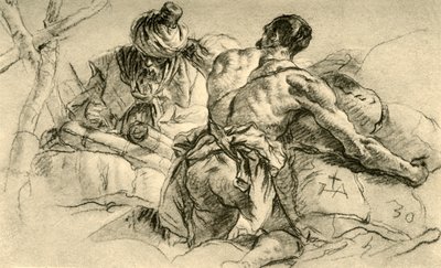 Keleti kereskedők árubálákkal, 1753, 1928 alkotó: Giovanni Battista Tiepolo
