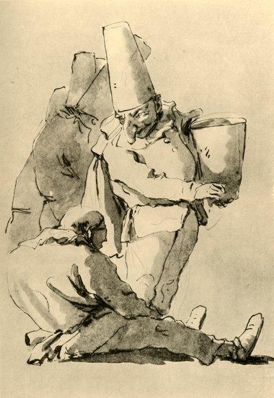 Pulcinelli, 18. század közepe, 1928 alkotó: Giovanni Battista Tiepolo