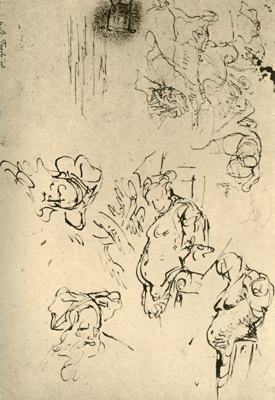 Satyr Herms és Oriental Heads, 18. század közepe, 1928 alkotó: Giovanni Battista Tiepolo