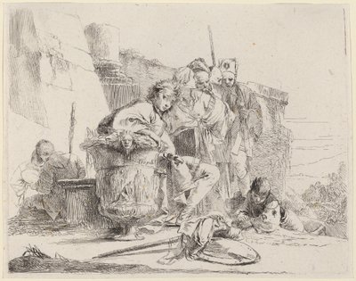 Ülő fiatalok urnának dőlve alkotó: Giovanni Battista Tiepolo