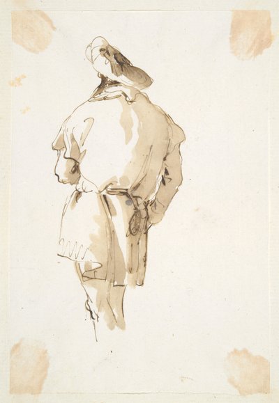 Hátulról nézve álló férfialak alkotó: Giovanni Battista Tiepolo