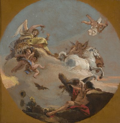 Aurora szekere, 1734 körül alkotó: Giovanni Battista Tiepolo