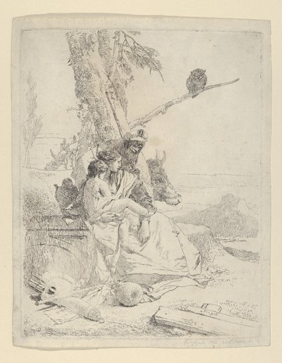 A keleti paraszt családja, a Scherziből, kb. 1740. alkotó: Giovanni Battista Tiepolo