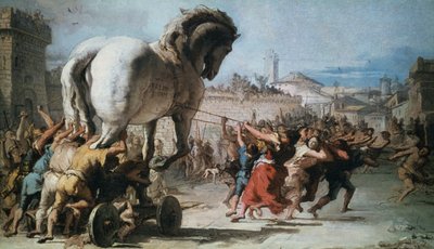 A trójai faló körmenete Trójába, 1760 alkotó: Giovanni Battista Tiepolo