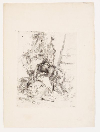 Két ülő varázsló és két fiatal alkotó: Giovanni Battista Tiepolo