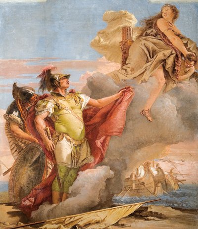 Vénusz búcsú Aeneastól, az Aeneis szobájából a Palazzinában, 1757 alkotó: Giovanni Battista Tiepolo
