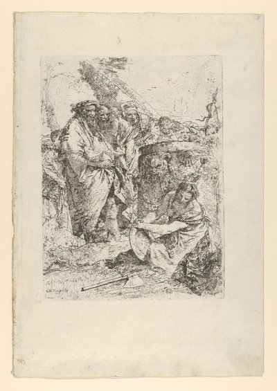 Varázslók és más alakok előtt térdelő nő a Scherziből, kb. 1743-50. alkotó: Giovanni Battista Tiepolo