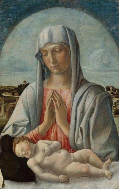 Madonna imádja az alvó gyermeket, 1460-as évek eleje. alkotó: Giovanni Bellini