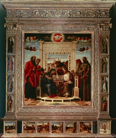 Pesaro oltárkép, Giovanni Bellini (1431-36 - 1516), olaj, vászon, 262x240 cm, részlet, kb 1475 alkotó: Giovanni Bellini