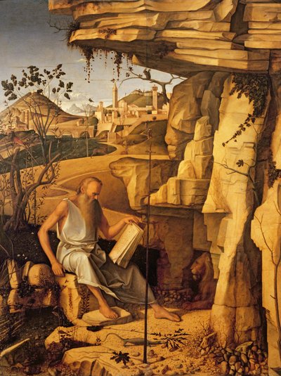 Szent Jeromos a sivatagban, 1480-87 alkotó: Giovanni Bellini
