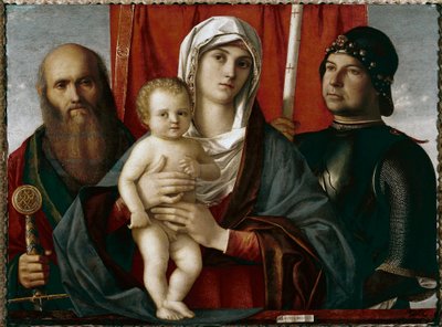 Szűz gyermekkel Szent Pál és Szent György között Giovanni Bellini dit il Giambellino festménye alkotó: Giovanni Bellini