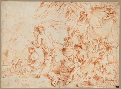 Bacchanal Herm előtt, 1660-as évek eleje. alkotó: Giovanni Benedetto Castiglione