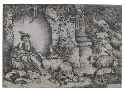 Circe megváltoztatja Odüsszeusz embereit vadállatokká alkotó: Giovanni Benedetto Castiglione