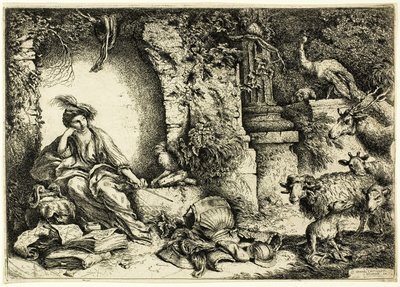 Circe és Odüsszeusz állatokká változtatott társai alkotó: Giovanni Benedetto Castiglione