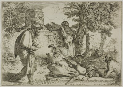 Diogenész becsületes embert keres alkotó: Giovanni Benedetto Castiglione