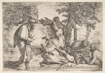 Diogenes becsületes embert keres, kb. 1645-47. alkotó: Giovanni Benedetto Castiglione