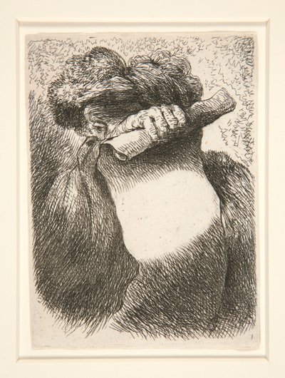 Nagy pántot tartó figura, a Small Studies of Heads sorozatból alkotó: Giovanni Benedetto Castiglione
