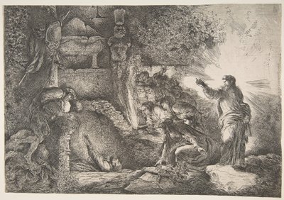 Lázár feltámasztása, 1645-1650. alkotó: Giovanni Benedetto Castiglione