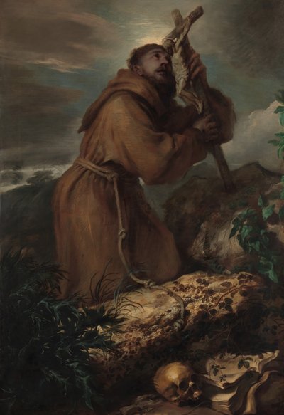 Szent Ferenc extázisban, kb. 1650. alkotó: Giovanni Benedetto Castiglione