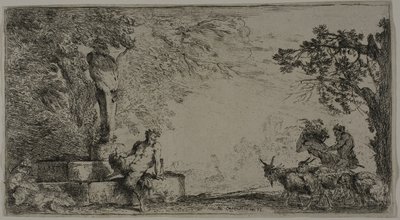 Szatír egy Herm alatt pihen alkotó: Giovanni Benedetto Castiglione