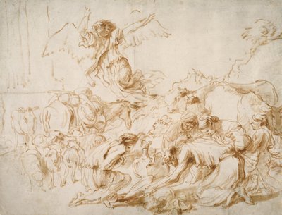 A Tóbit családjából távozó angyal, 1655 körül alkotó: Giovanni Benedetto Castiglione
