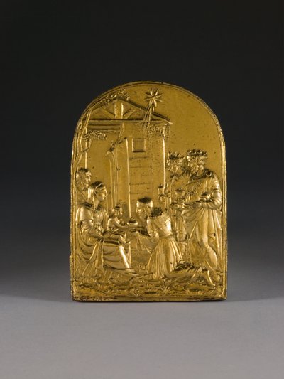 Plakett, A bölcsek imádása, 16. század eleje (bronz) alkotó: Giovanni Bernardi