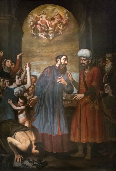 Szent Paulinus kiszabadítja a rabszolgát alkotó: Giovanni Bernardino Azzolini